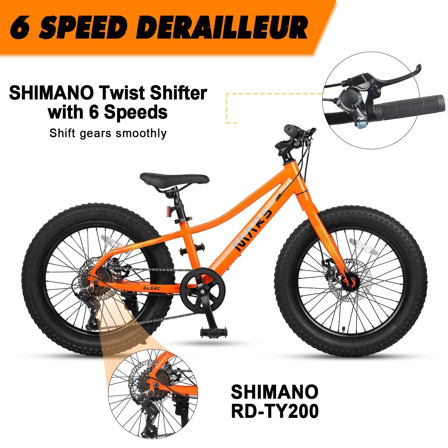 Glerc 20" Mountain Bike For Beginner - Mars
