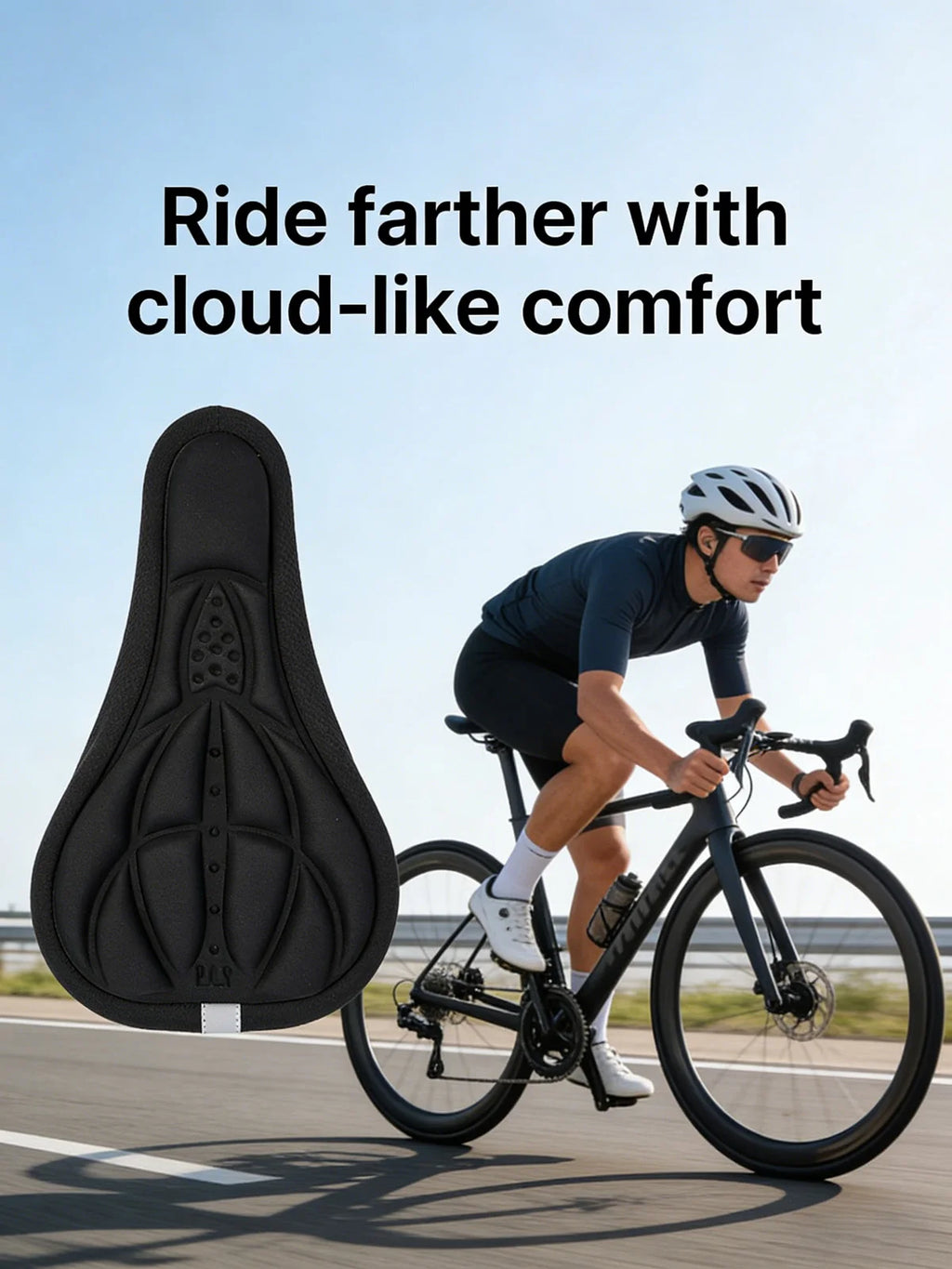 Soft 3D Padded Bike Seat Cover Cushion Sponge Foam Comfortable MTB Bicycle Saddle Accessory