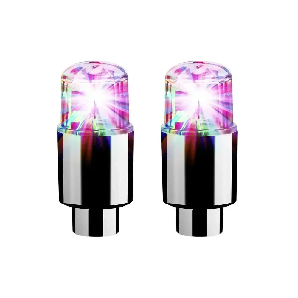 Bicycle Tire Valve Cap LED Lights - Colorful Flash Lamps for Car Motorcycle Bike Wheel Accessories