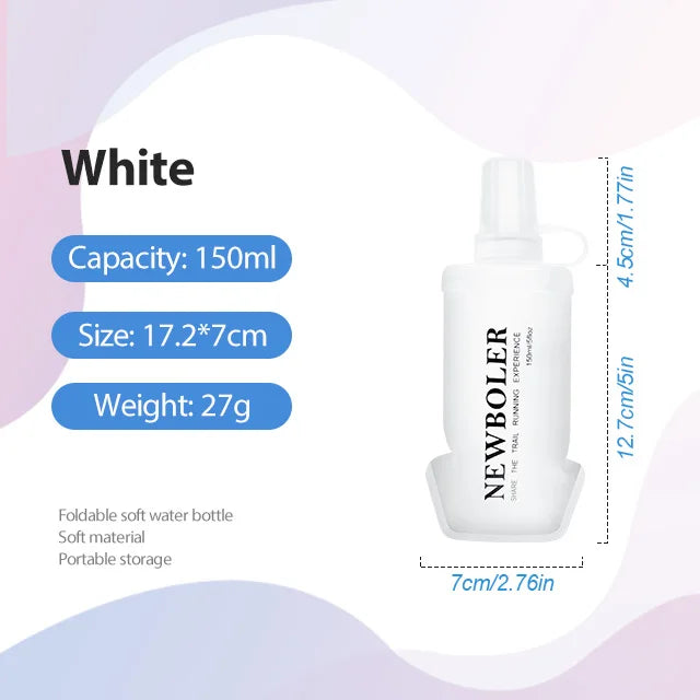 NEWBOLER TPU Outdoor Sport Bottle Folding Soft Flask Water Bottle for Running Camping Hiking Bicycle Fitness Water Bag