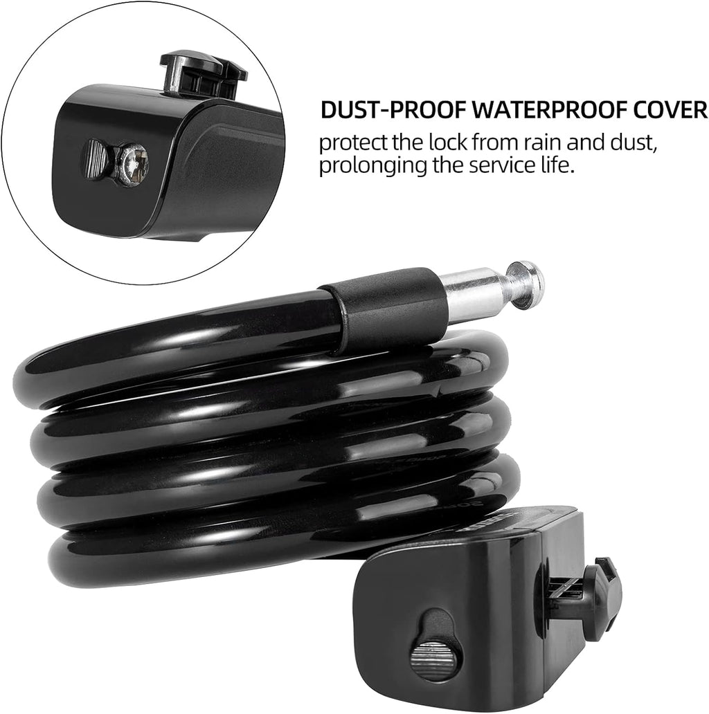ROCKBROS 3ft Bike Cable Lock - Secure, Lightweight with Mounting Bracket