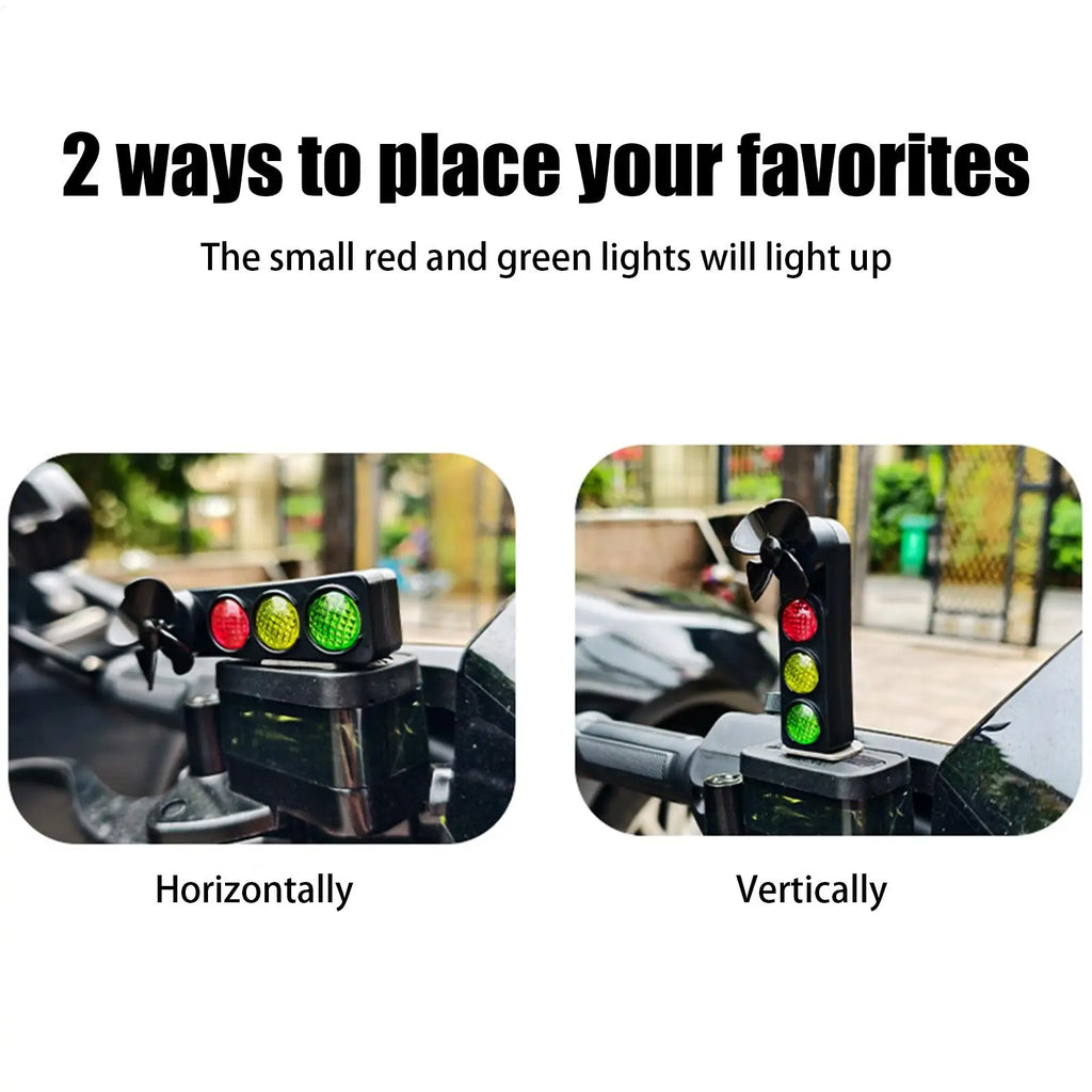Motorcycle Traffic Signal Light Decor Wind-Powered Decorative Windmill Safety Lighting Cute Bike Decorations Scooter Accessories