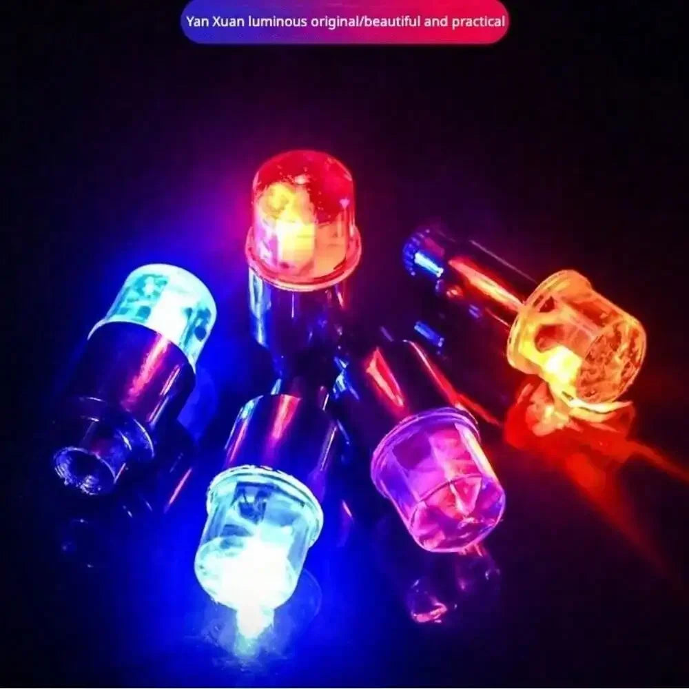 Bicycle Tire Valve Cap LED Lights - Colorful Flash Lamps for Car Motorcycle Bike Wheel Accessories