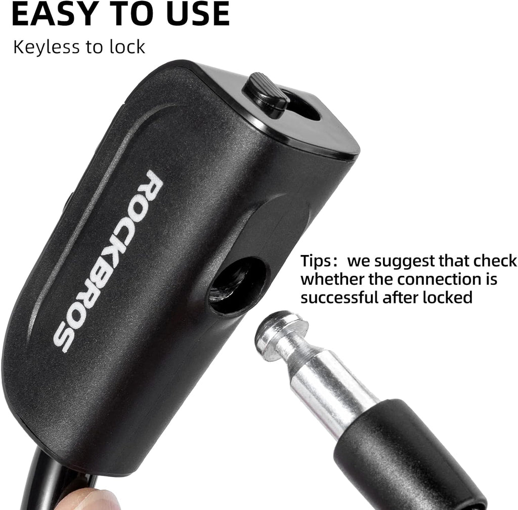 ROCKBROS 3ft Bike Cable Lock - Secure, Lightweight with Mounting Bracket