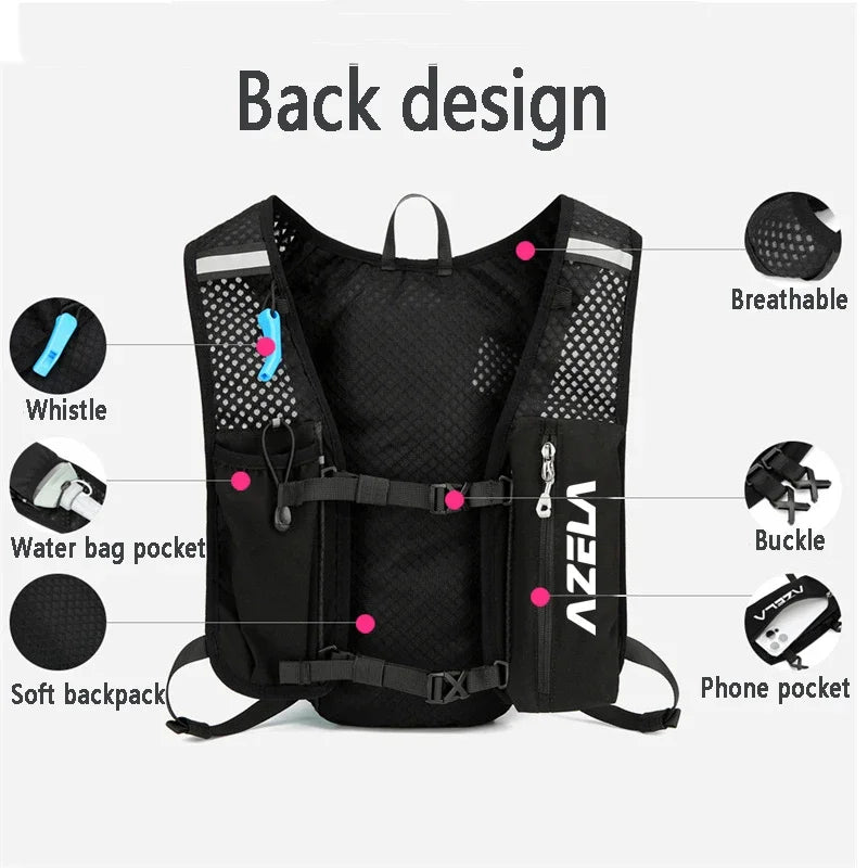 5L Running Hydration Vest Backpack Lightweight Jogging Pack 1.5L Water Bladder Bag Daypack for Hiking Trail Cycling Marathon