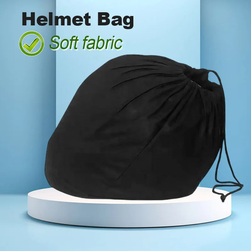 Soft Helmet Bag Plush Drawstring Pocket for Motorcycle Scooter Moped Bike Full Half Helmet Lid Protect Bag