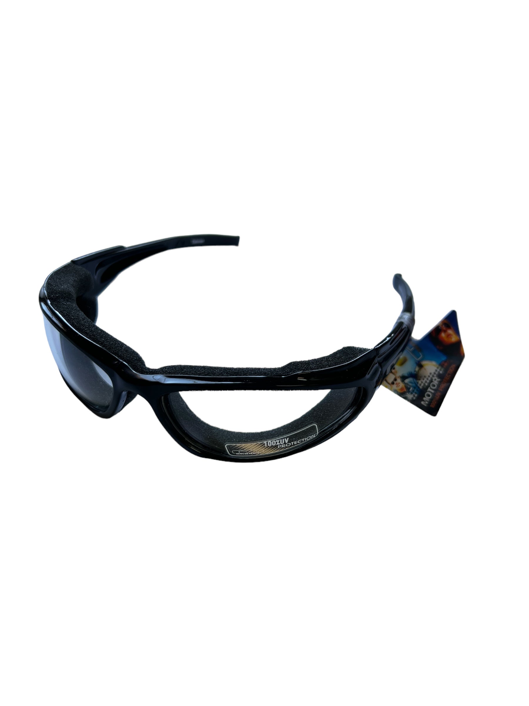 Mountain Shades Nytron Sunglasses, Shiny Black with Clear Lenses