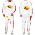 2026 Sports bike enthusiasts Print Spring And Autumn Men's New Solid Color Set Casual Long-sleeved Hoodies Sweatshirt Pants Suit