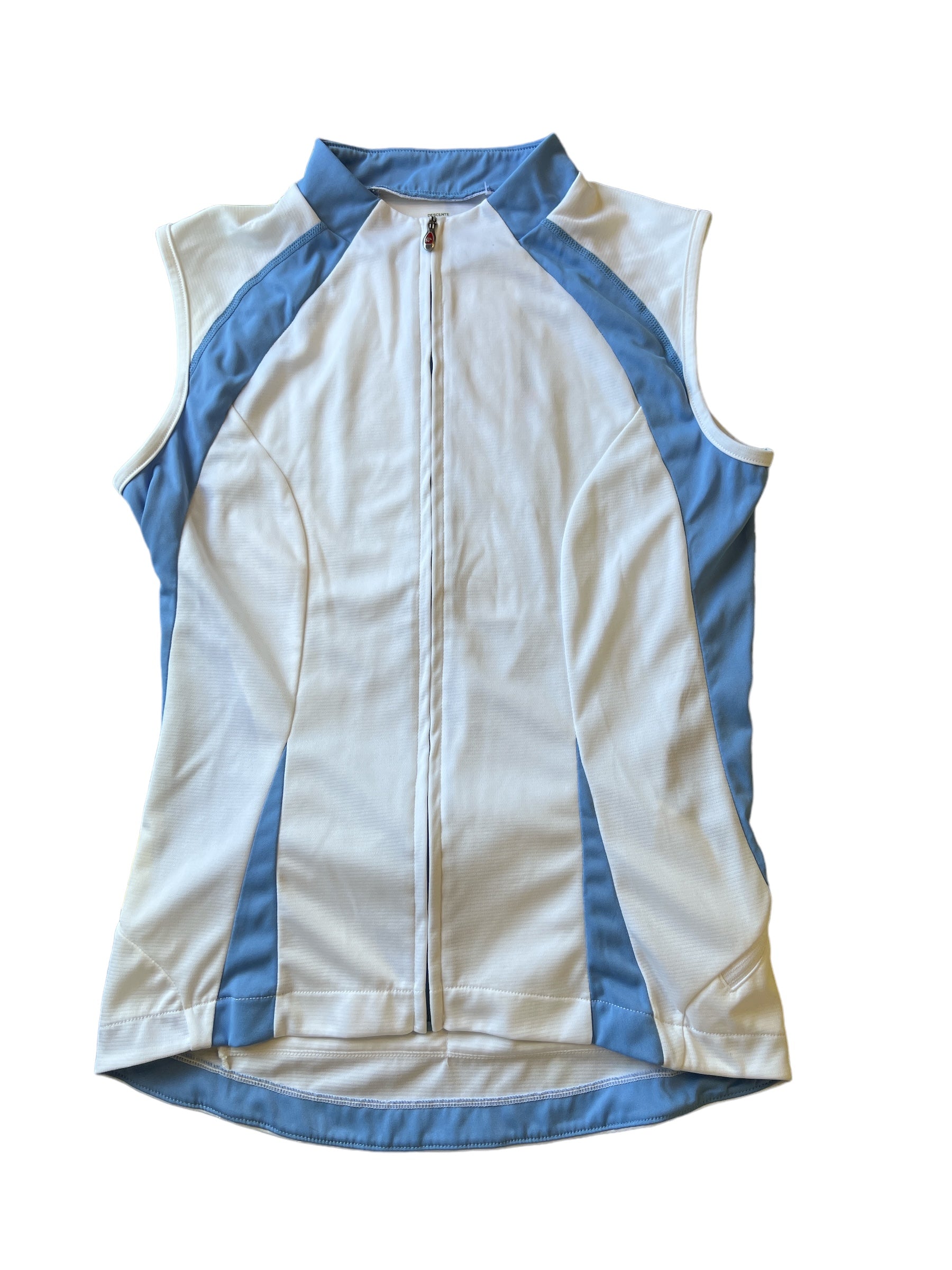 Descente Women's Icefil Sleeveless Jersey, White/Ice Blue, Medium