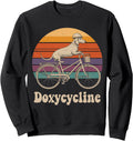 Retro Funny Dachshund on Bicycle Doxycycline Pharmacy Pun Sweatshirt