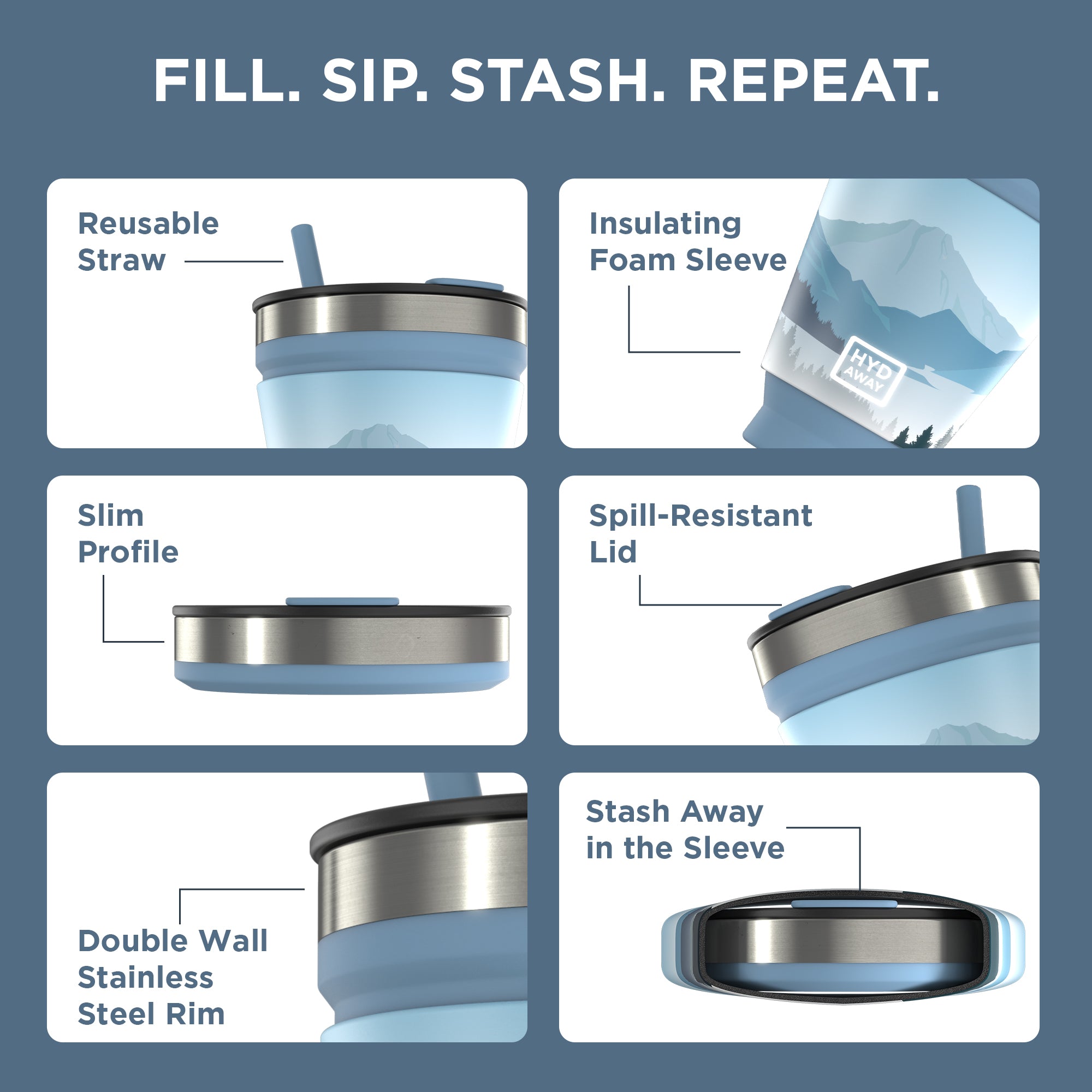Collapsible Insulated Drink Tumbler