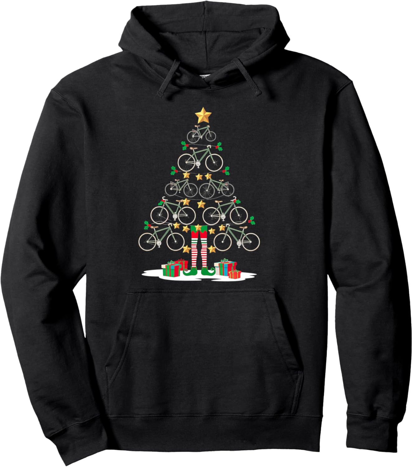 Christmas Ornament Bicycle Christmas Tree Bicycle Lover Xmas Pullover Hoodie