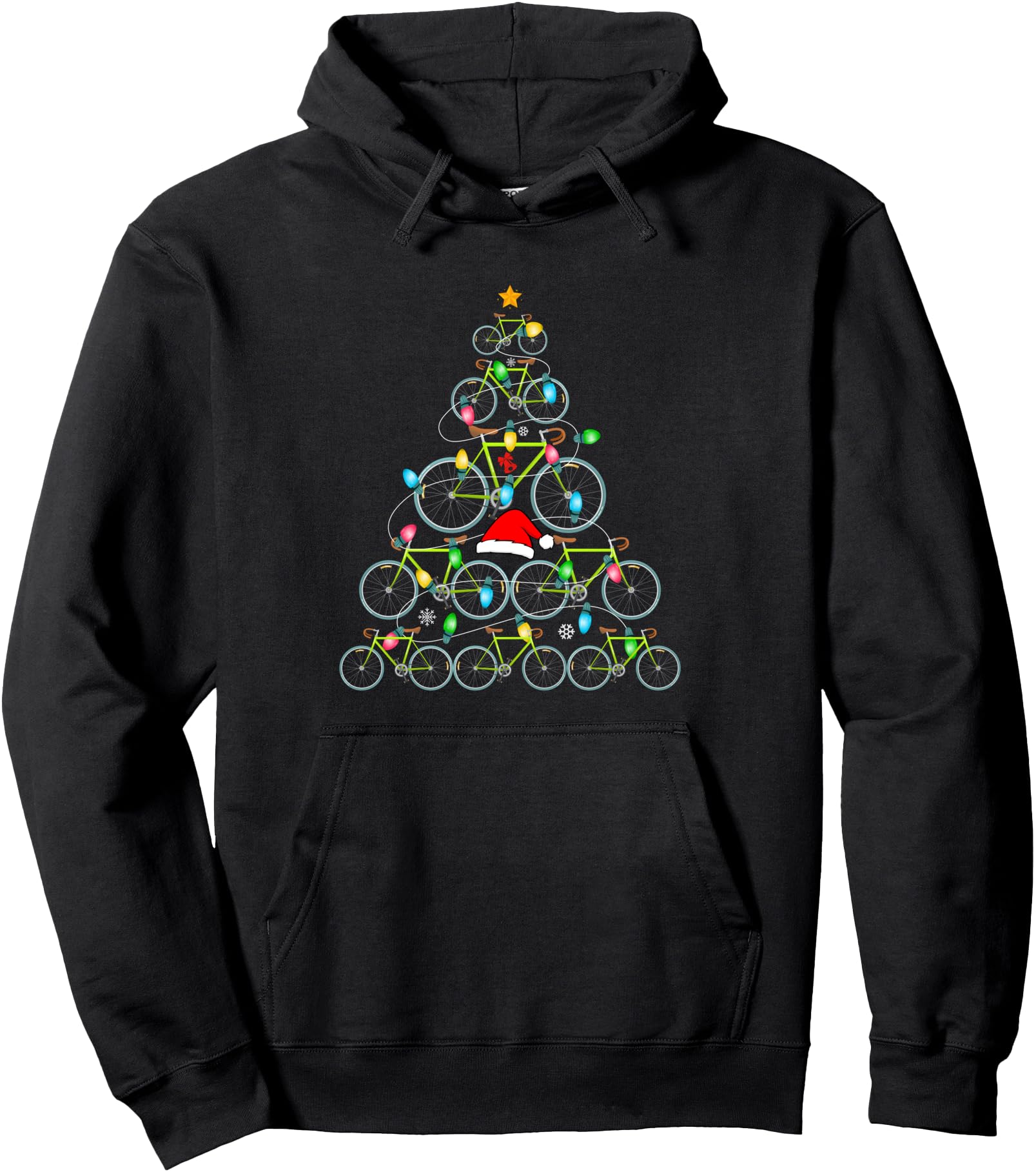 Bicycle Christmas Tree Xmas Biker Bicyclist Cyclist Holiday Pullover Hoodie