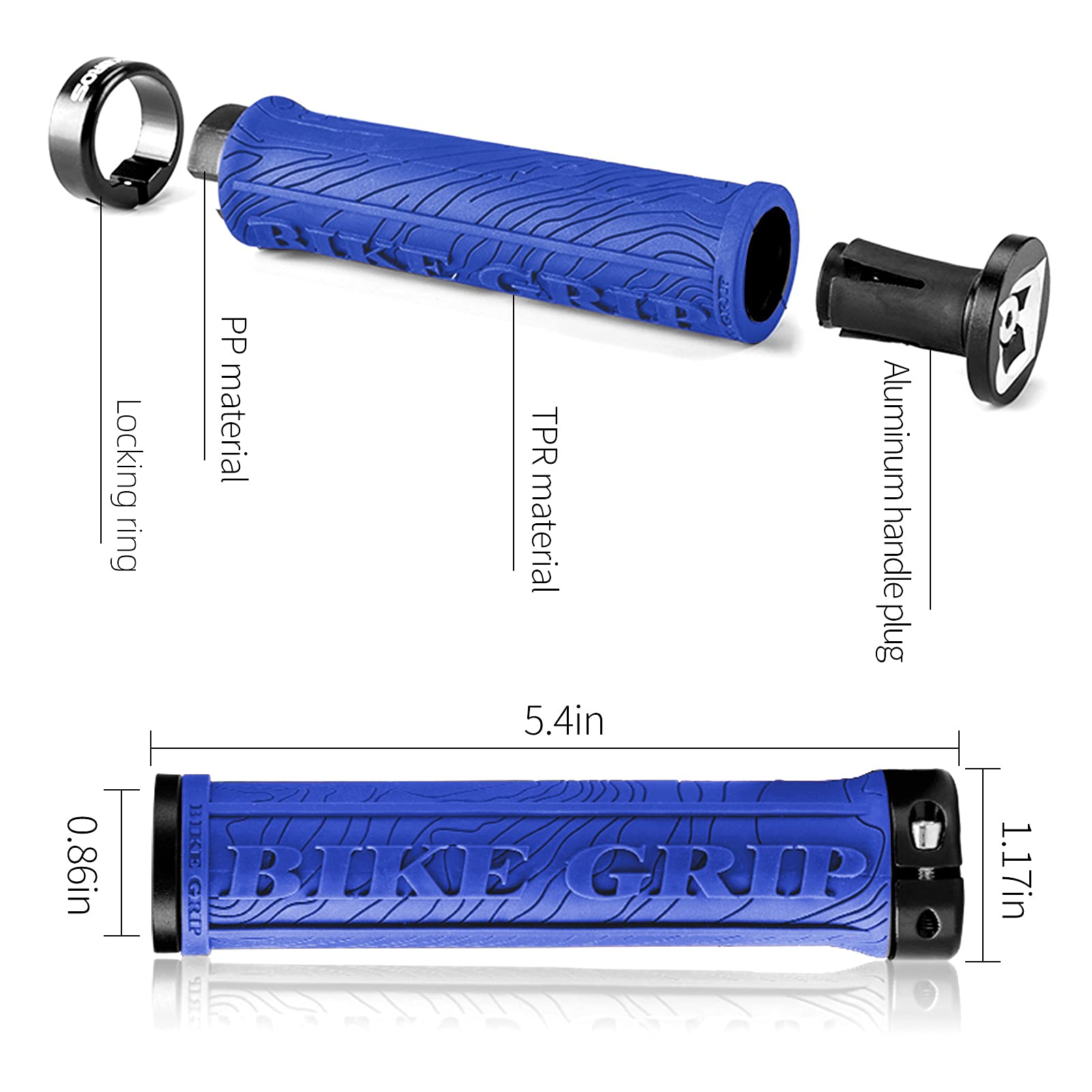 ROCKBROS Bike Handlebar Grips Double Lock-on MTB Bicycle Handle Bar Grips