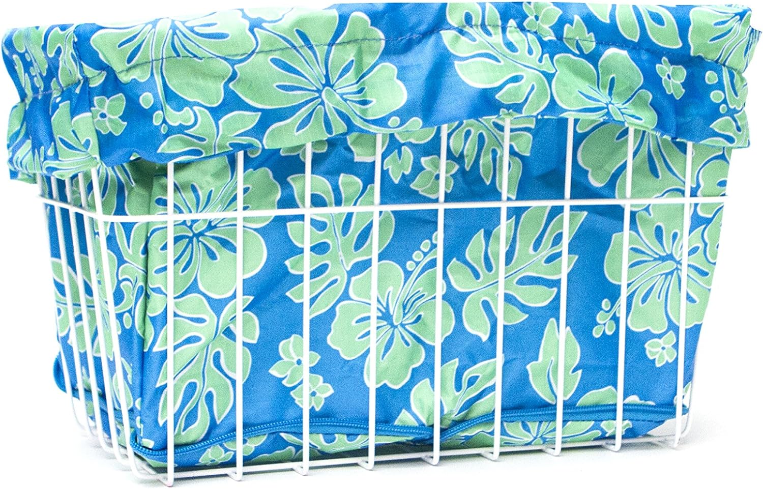 Cruiser Candy Bicycle Basket Liner 15 "x 12" x 10" (Blue Lanai Hibiscus)