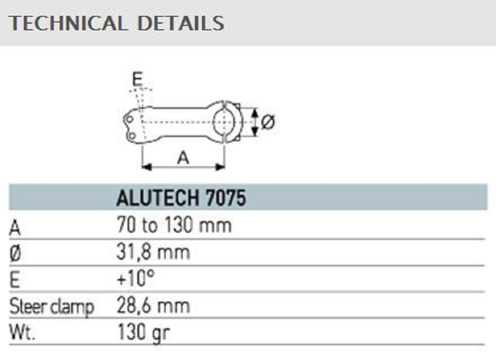 ITM Alutech 7075 Stem (Black) 110 mm 120 mm