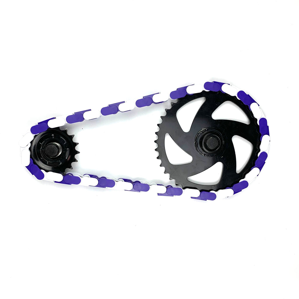 Purple & White Chain Caps