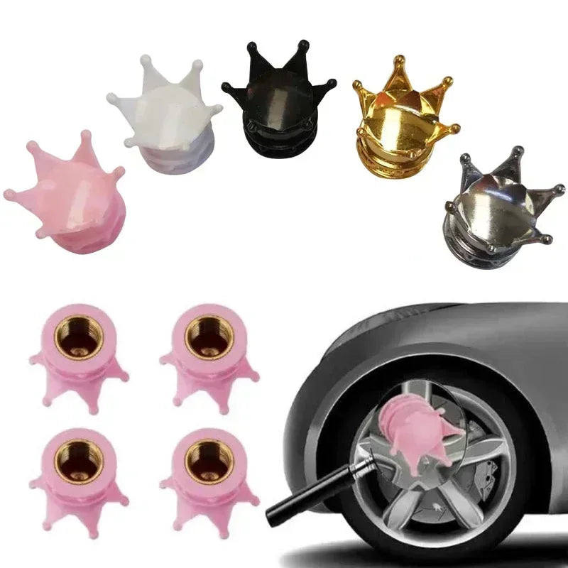 Bicycle Tire Valve Caps Set of 4 Universal Air Valve Covers for Cars Trucks Bikes Cycling Accessories