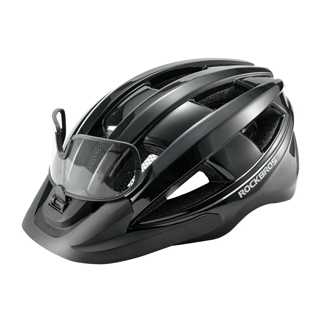 Bike Helmet with Photochromic Visor USB Rechargeable Tail Light