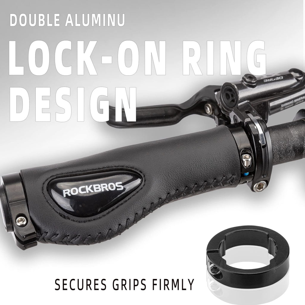 ROCKBROS Bike Handle Grips Ergonomics Design Soft Gel Dual Lock