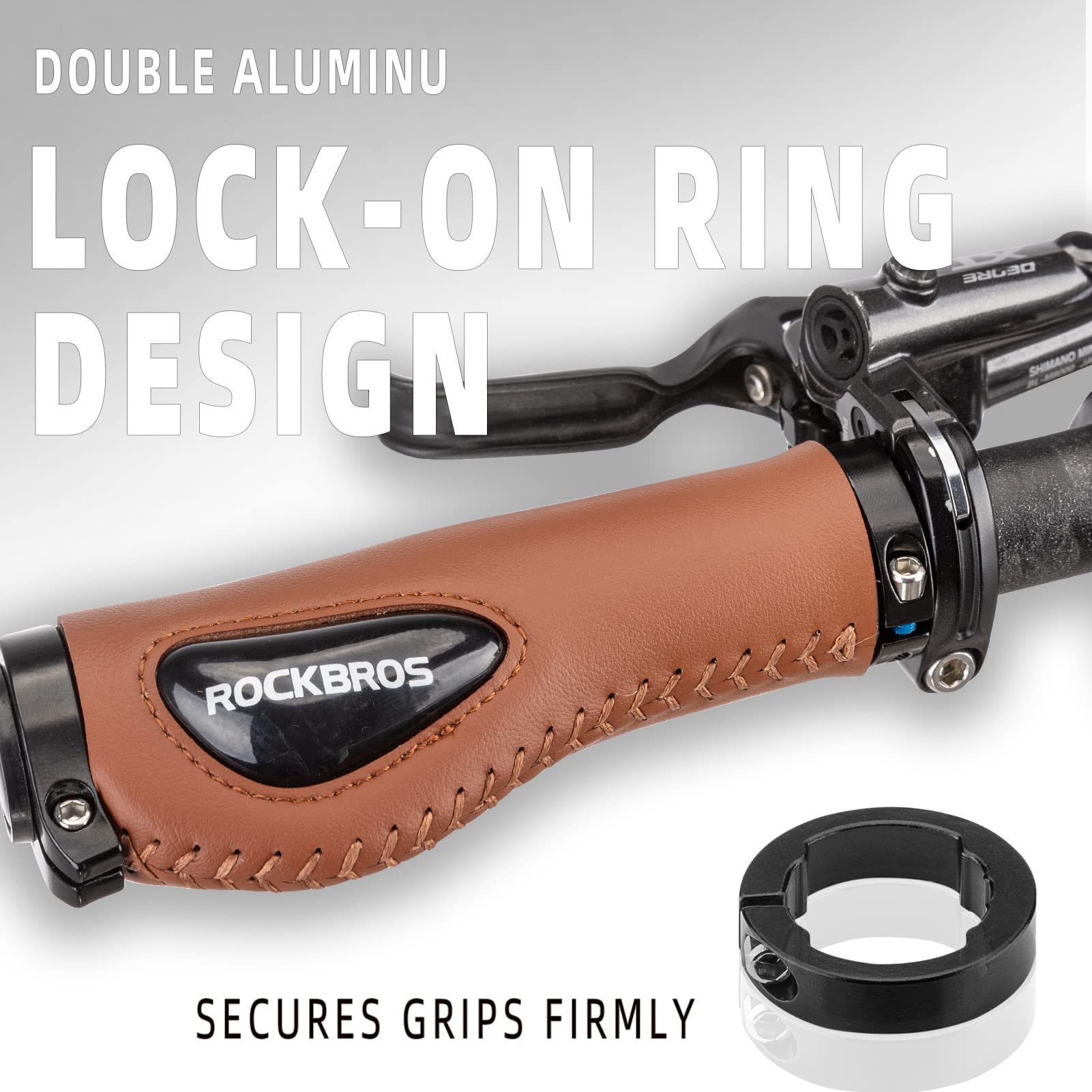 ROCKBROS Bike Handle Grips Ergonomics Design Soft Gel Dual Lock