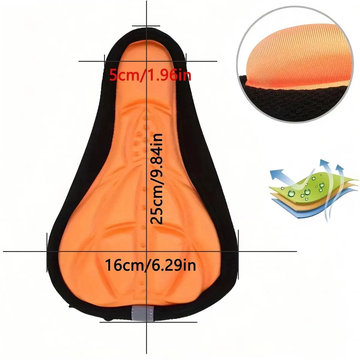 Soft 3D Padded Bike Seat Cover Cushion Sponge Foam Comfortable MTB Bicycle Saddle Accessory