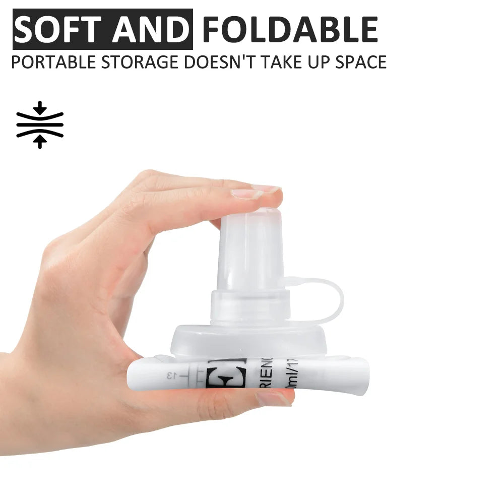NEWBOLER TPU Outdoor Sport Bottle Folding Soft Flask Water Bottle for Running Camping Hiking Bicycle Fitness Water Bag