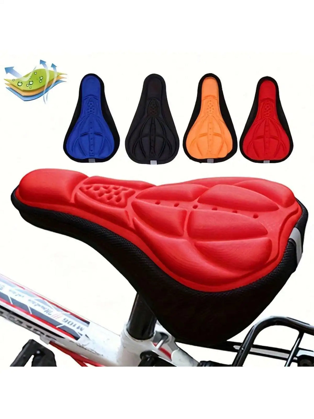 Soft 3D Padded Bike Seat Cover Cushion Sponge Foam Comfortable MTB Bicycle Saddle Accessory