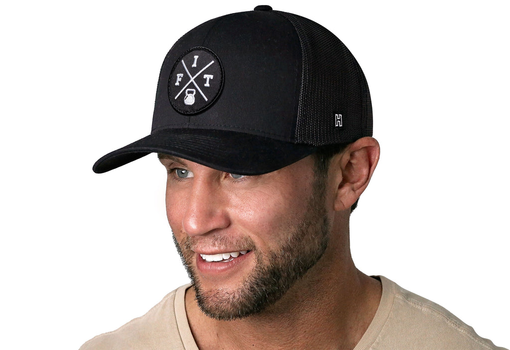 FIT Trucker Hat  |  Black Fitness Snapback