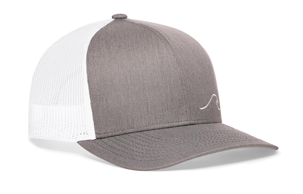 Wave Trucker Hat  |  Gray-White Beach Snapback