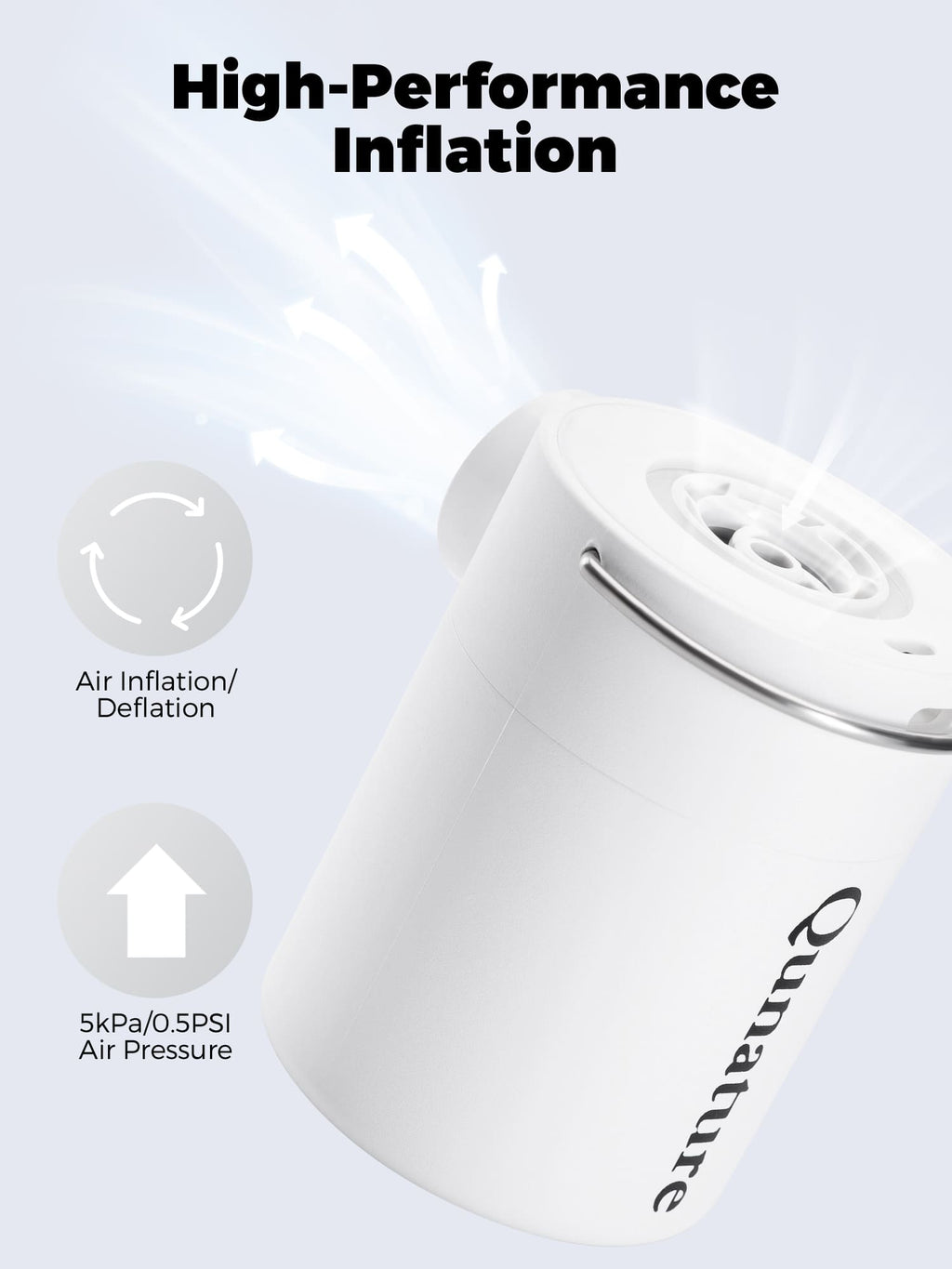 Qunature Mini Electric Air Pump for Camping & Outdoor Gear