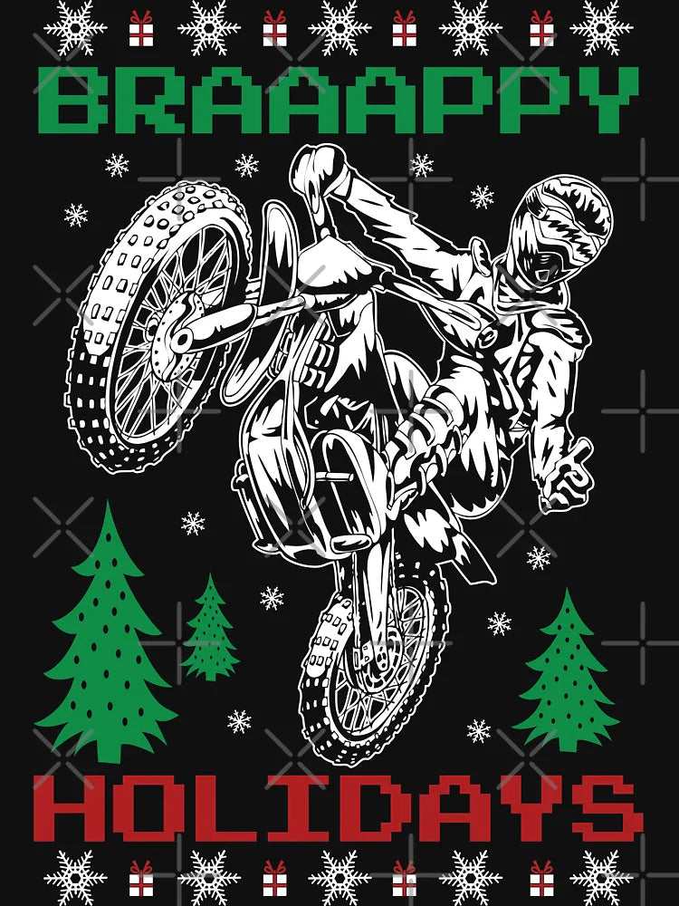 Motocross Dirt Bike Ugly Christmas Stunt Rider