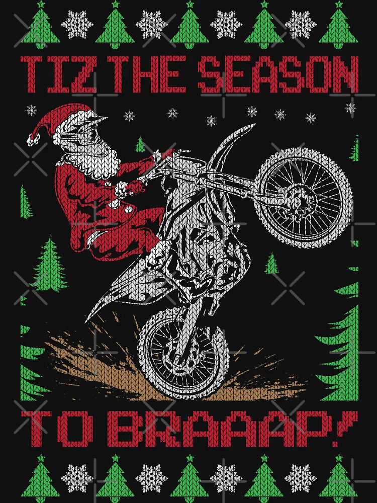 Motocross Dirt Bike Ugly Christmas Santa