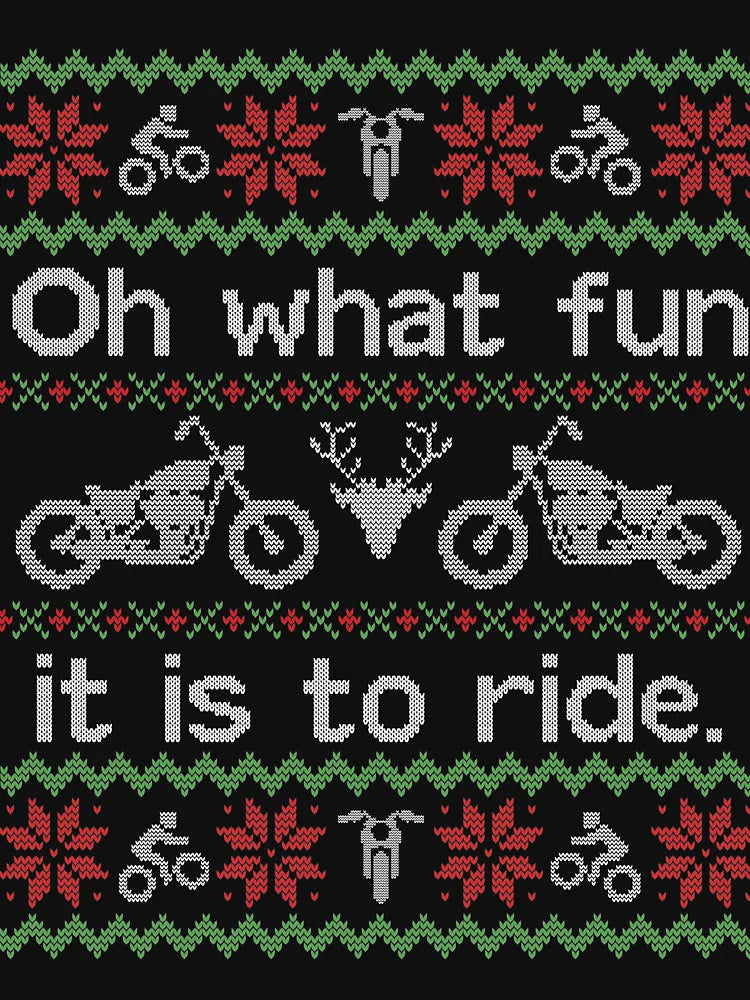 Ugly Christmas Sweater Motorcycle Biker Hog