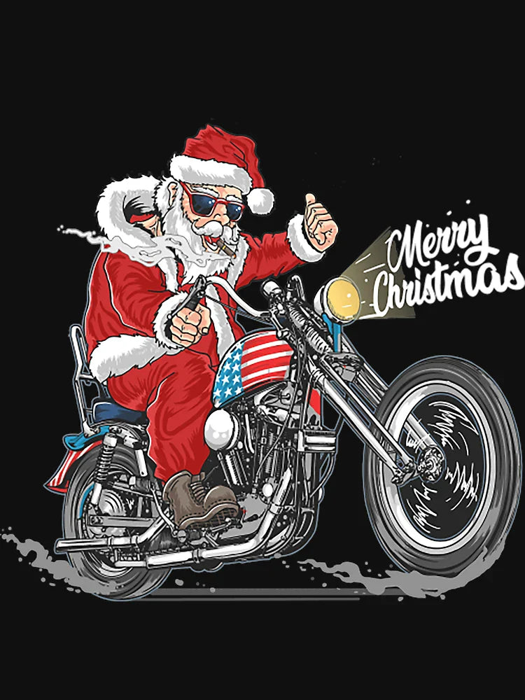 Santa Claus Christmas USA Biker Motorcycle Motorbike Gift