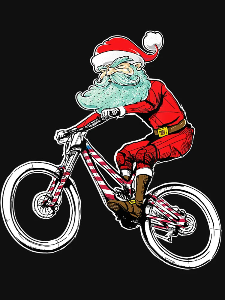 Biking Christmas Mountain Bike Santa Claus Mtb