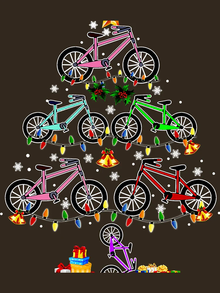 Funny Bicycle Santa Hat Christmas Tree