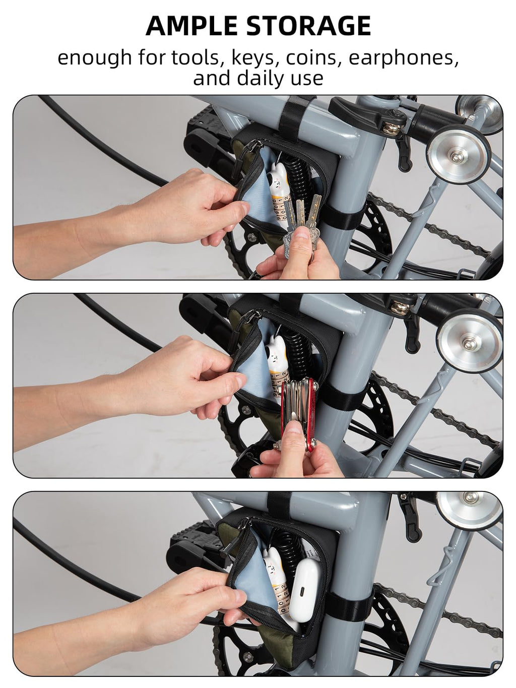Compact Triangle Bike Tool Storage Bag