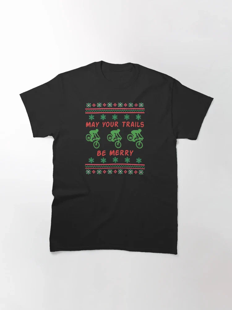 May Your Trails Be Merry - Ugly Christmas Sweater - Mountain Biker
