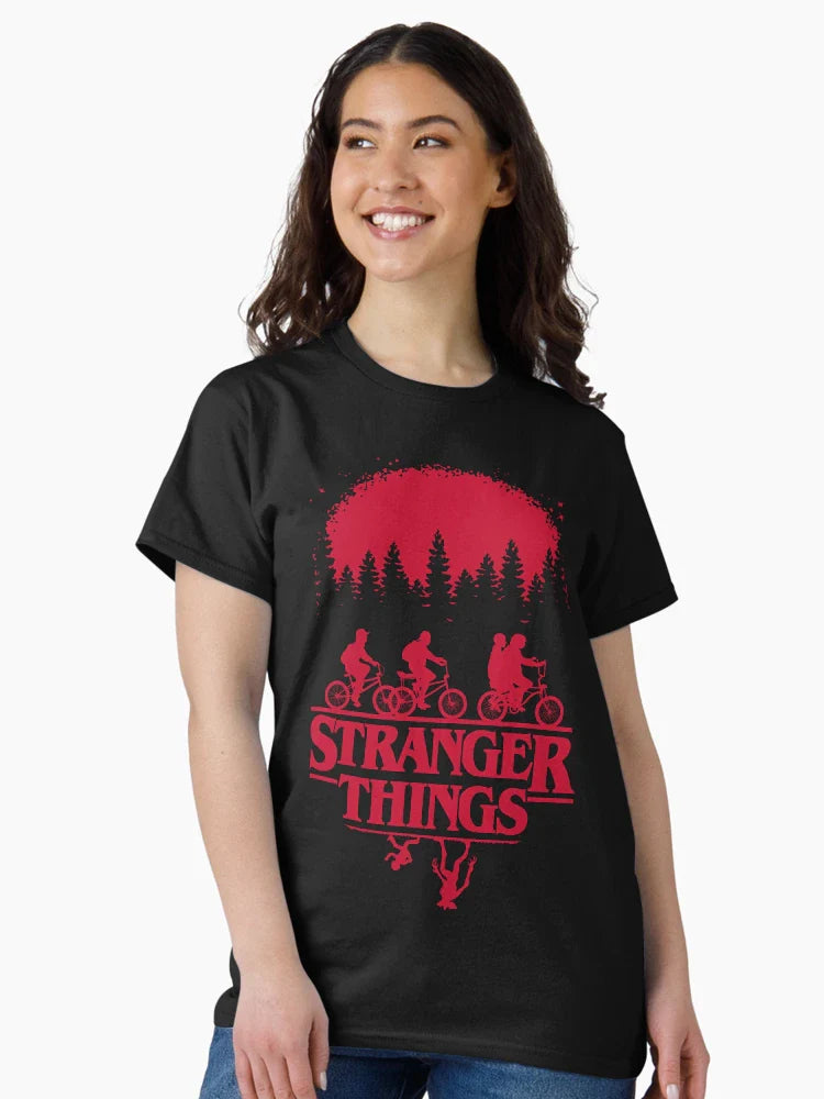 Stranger Things Group Shot Bike Ride Upside Down Silhouette