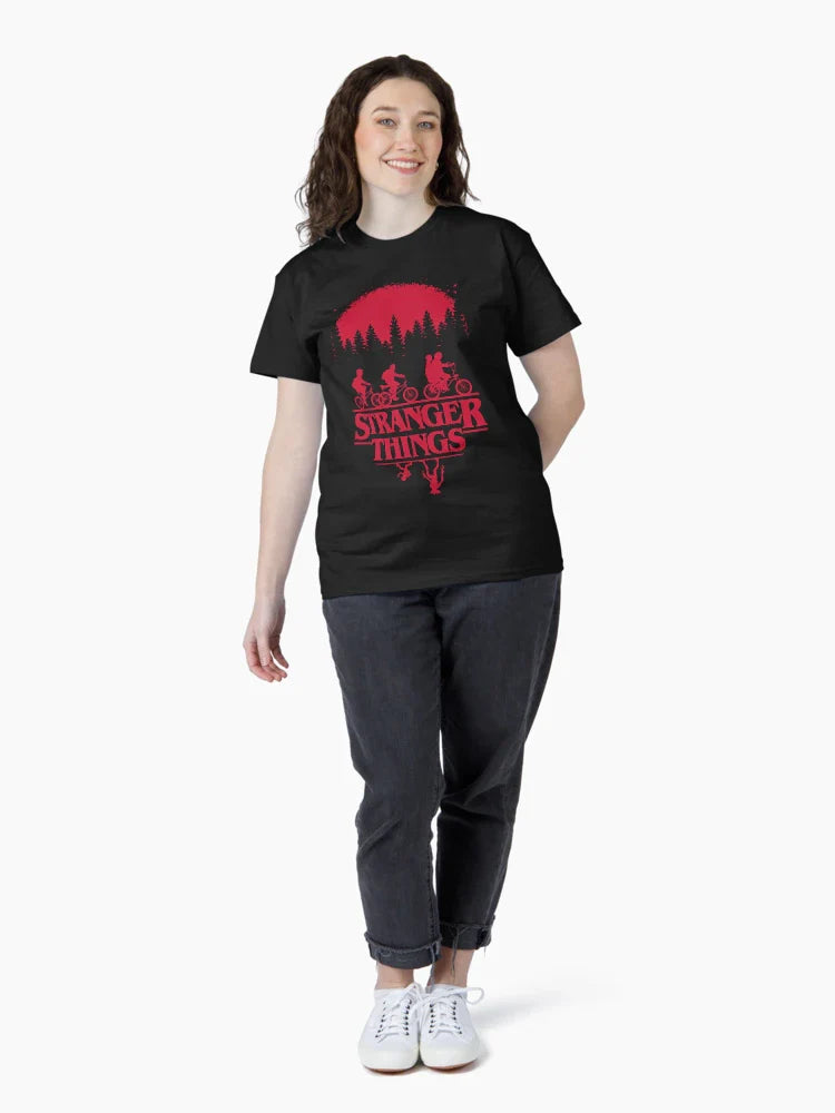 Stranger Things Group Shot Bike Ride Upside Down Silhouette