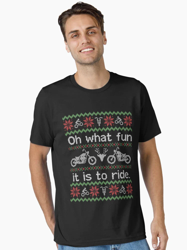 Ugly Christmas Sweater Motorcycle Biker Hog
