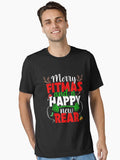 Merry Fitmas And Happy New Rear Year Fitness Weight Lifting T-Shirt