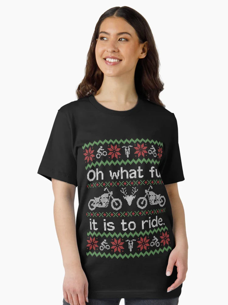 Ugly Christmas Sweater Motorcycle Biker Hog