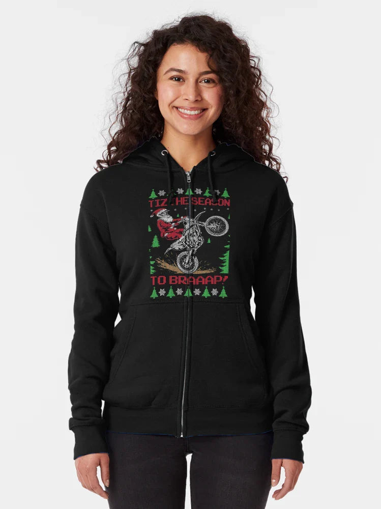Motocross Dirt Bike Ugly Christmas Santa